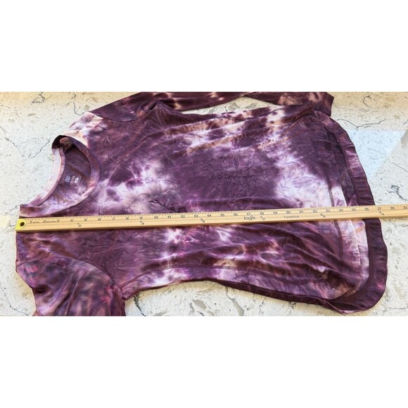 LEG3ND Top Medium Purple Tie Dye Long Sleeve Thumb Holes Athletic Shirt NWOT - Picture 7 of 9